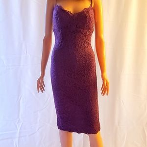 NWT B.DARLIN Purple Lace Midi Dress 7/8